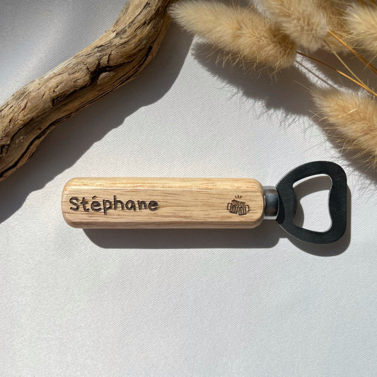 Décapsuleur en bois personnalisé