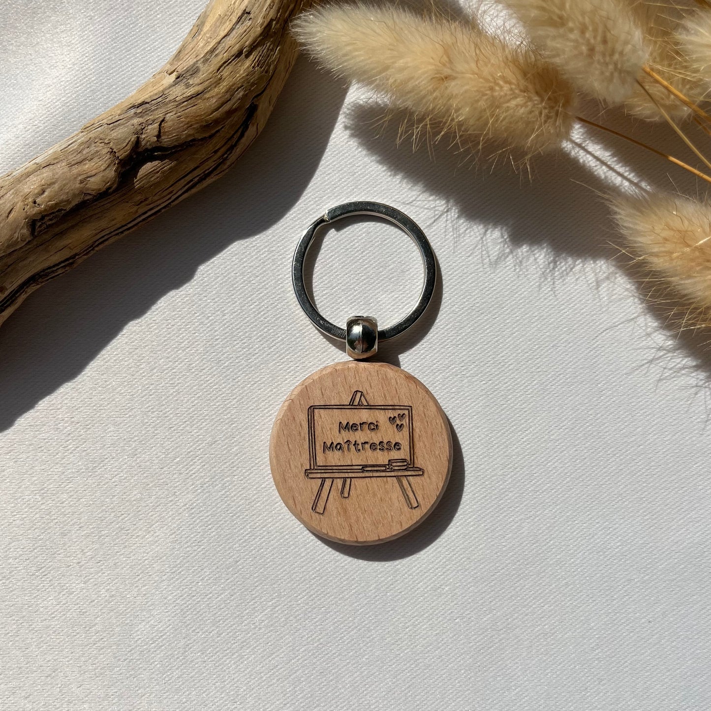 Porte-clés en bois gravé